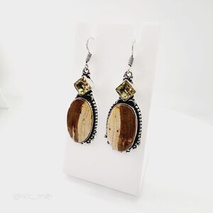 Jasper Citrine Handmade Drop Dangle Earrings Jewelry 2.08"